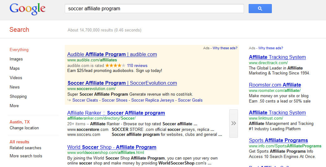 ... use search engines to find new affiliate programs to promote