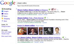 Ask Shawn Collins in Google