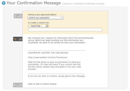 Your email confirmation message
