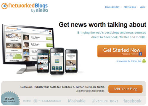 NetworkedBlogs homepage